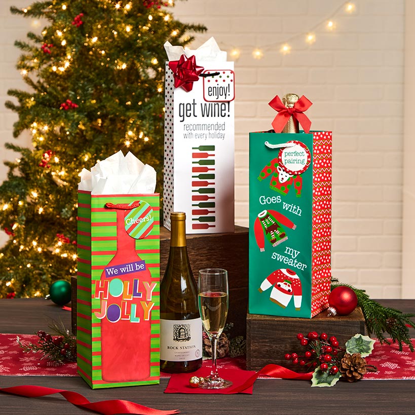 Heavy Weight Bottle Gift Bags Set of 3#select-set_sweater