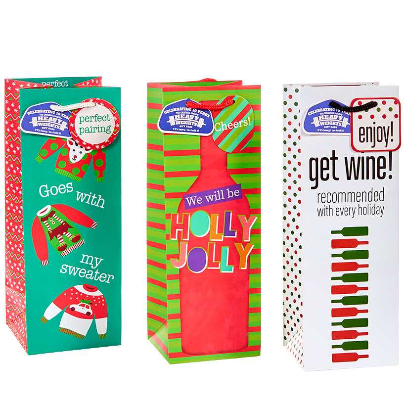 Heavy Weight Bottle Gift Bags Set of 3