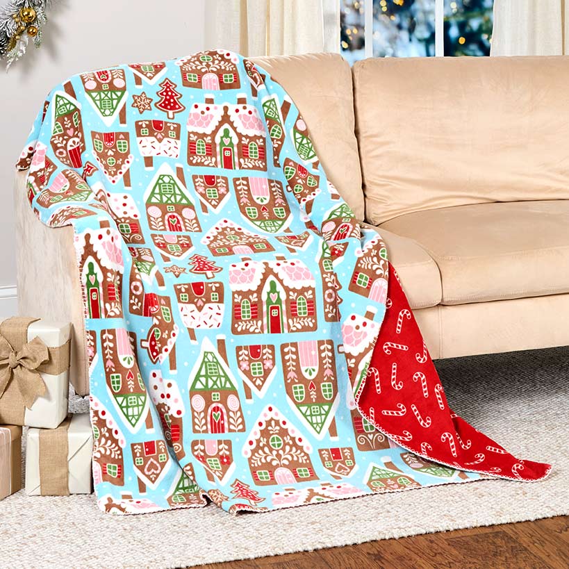 Christmas Cheer Reversible Heavyweight Flannel Throws