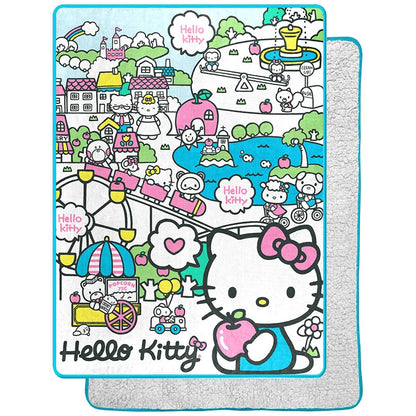 Hello Kitty My Cute World Silk Touch Sherpa Throw