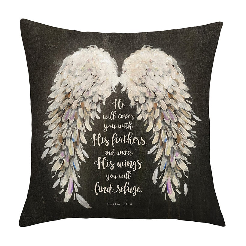 Religious He Will Cover You With His Feathers Pillow
