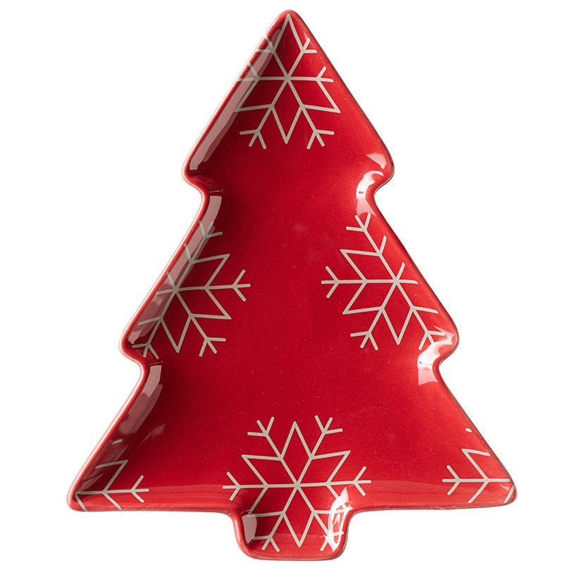 Christmas Tree Shaped Holiday Plate