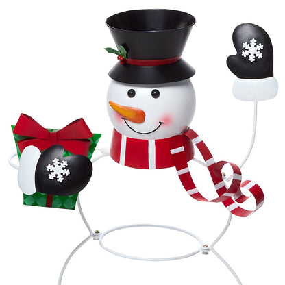 Snowman Buffet Plate and Utensil Holder