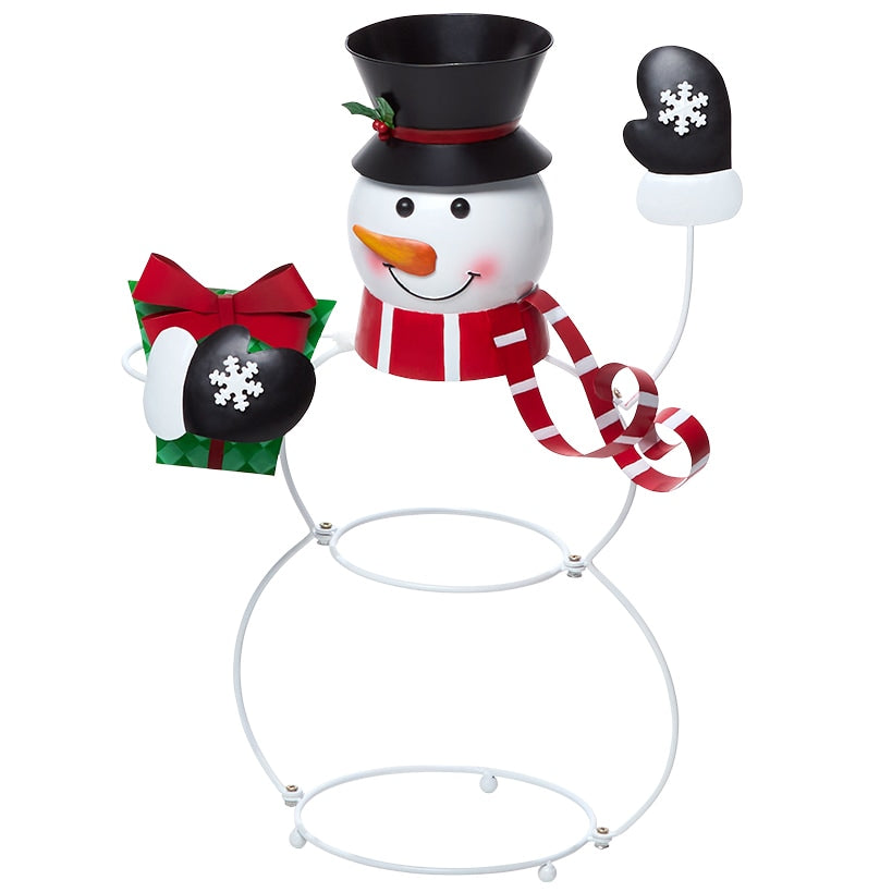 Snowman Buffet Plate and Utensil Holder
