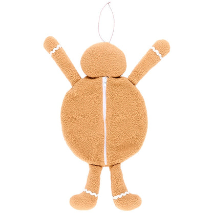 Plush Holiday Candy Treat Bag - Snowman or Gingerbread Man