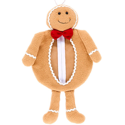 Plush Holiday Candy Treat Bag - Snowman or Gingerbread Man
