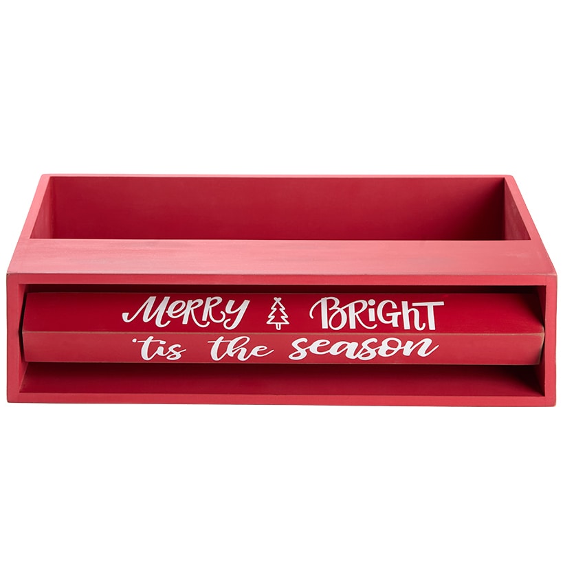 Holiday Bathroom Countertop Storage Tray With Rotating Phrases#select-color_red