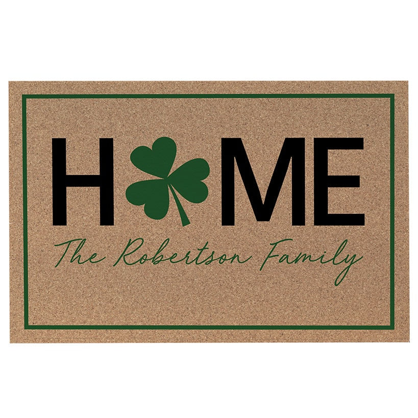 Personalized St. Patrick's Shamrock Home Doormat