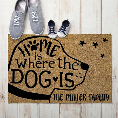 Personalized Home is Where is Dog or Cat Doormat
