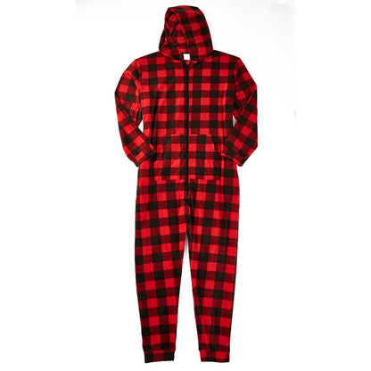 Men's Hooded Camouflage Fleece One-Piece Pajamas