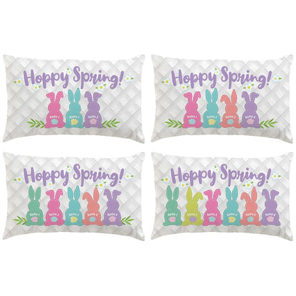 Personalized Hoppy Spring Bunnies Lumbar Pillow
