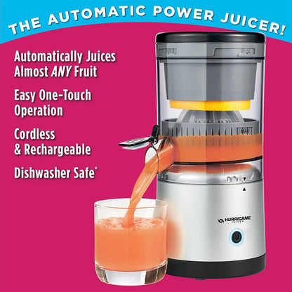 Hurricane Juicer - No Waste, Compact, Cordless, and Rechargable