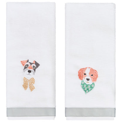 I Woof You Embroidered Hand Towels, Set of 2