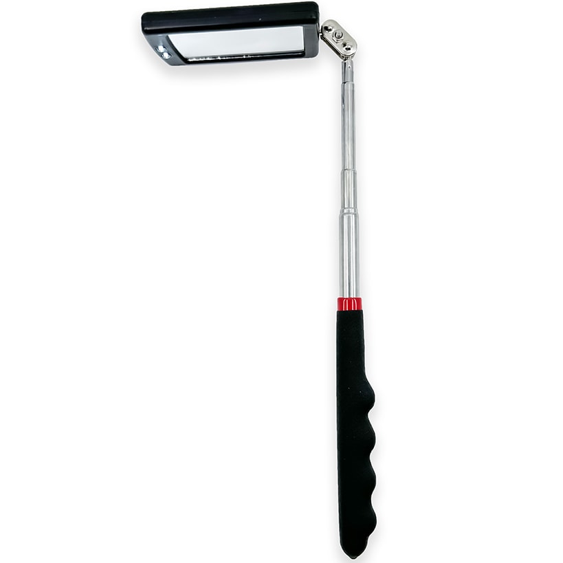 Telescoping Illuminated Mirror For Inspections with 360 Degree Veiw