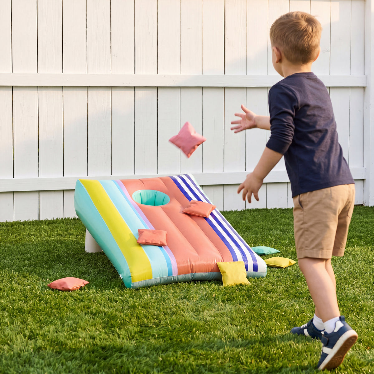 Inflatable Cornhole Bean Bag Toss Game - Durable Indoor and Outdoor Fun ...
