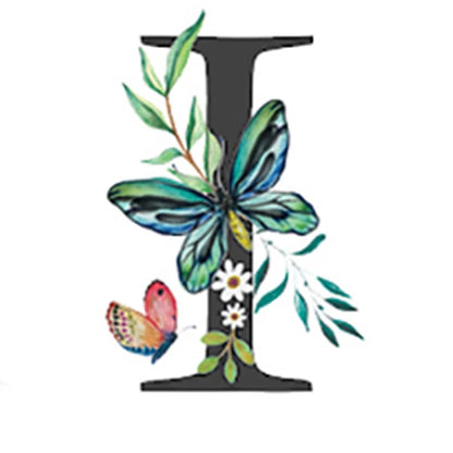 Initial Floral Butterfly Jewelry Cases