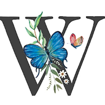 Initial Floral Butterfly Jewelry Cases