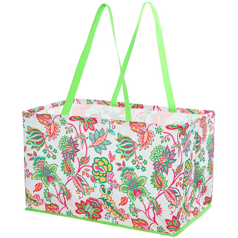 Jumbo Household Storage Tote with Handles in Paisley Print