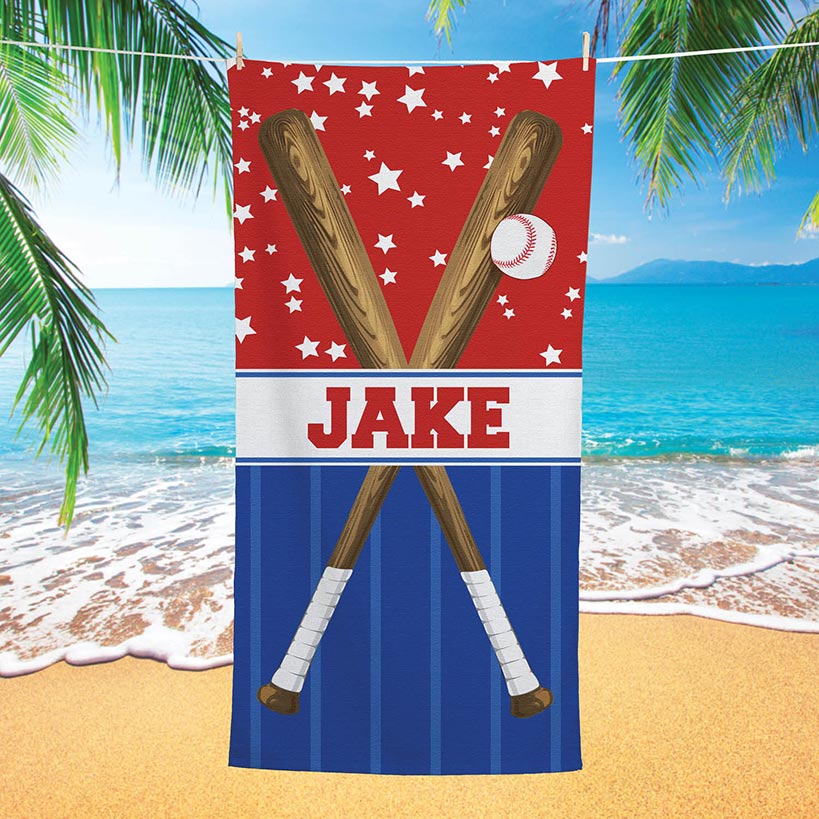 Personalized Kids Beach Towels#select-towel_baseball