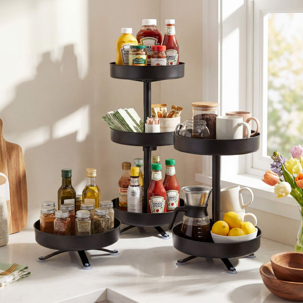 Rotating Storage Stand Kitchen Rotating Storage Rack | The Lakeside Collection