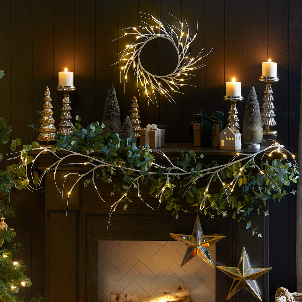 Lighted Winter Birch Garland