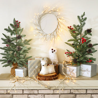 Winter Woodland Decor - Owl or Deer Figurine