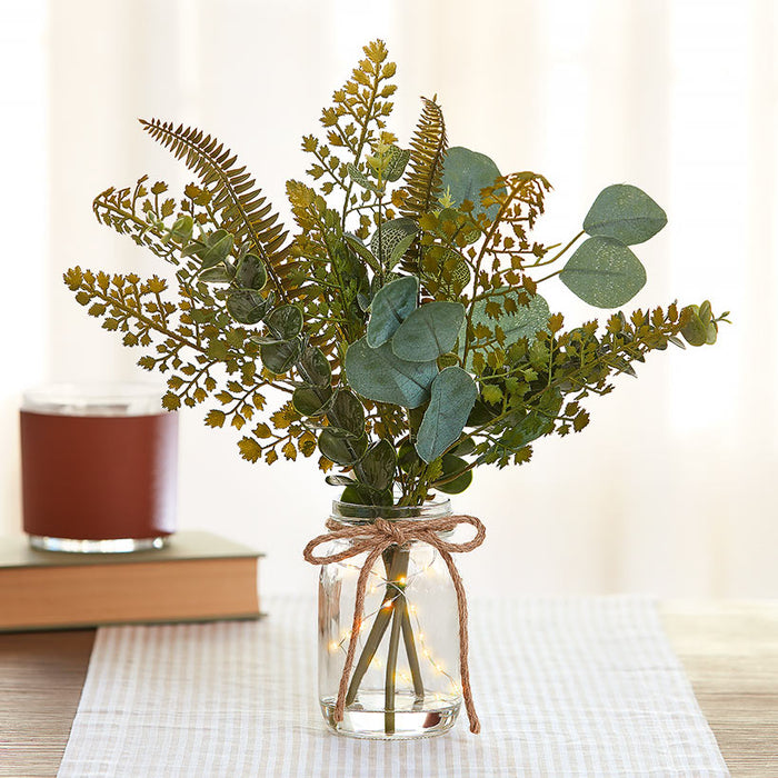 Greenery Mix Floral Vase Bouquet With Fairy Lights | The Lakeside ...