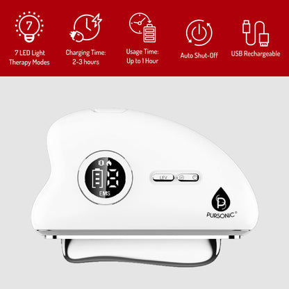 7-in-1 LED Light Therapy Face & Neck Device + Sculpting Wand Gua Sha