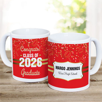 Personalized Gold Confetti Graduation Mug 11oz