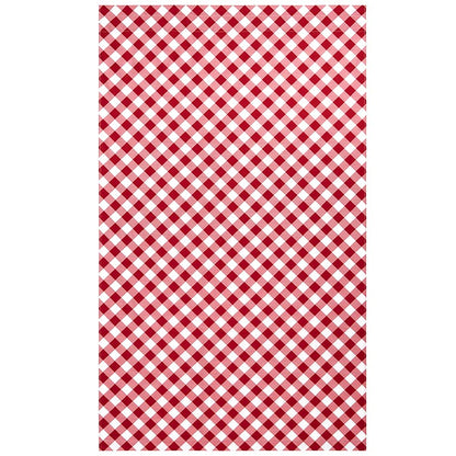 Red and White Check Pattern Window Panel 50" x 63"