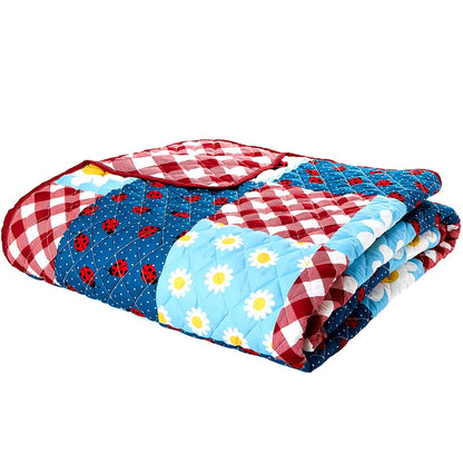 Ladybug Reversible Full/Queen or King Quilt or Accent Pillow