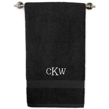 Personalized Embroidered Black Bath Towels