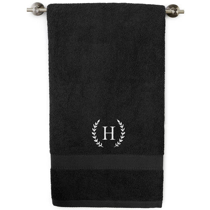 Personalized Embroidered Black Bath Towels