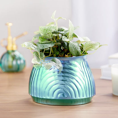 Ribbed Metal Planter