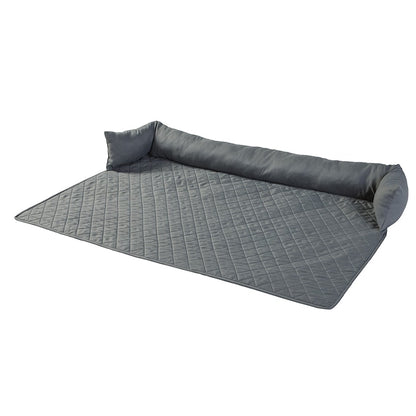 Quilted Pet Bed with Headrest