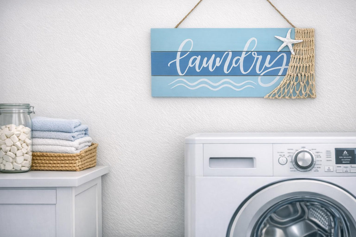Coastal Laundry Collection - Wood Wall-Mounted Sign | The Lakeside ...