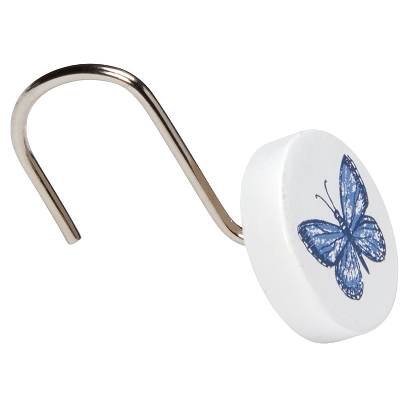 Lavender Luster Butterfly Valance or Shower Hooks Set of 12