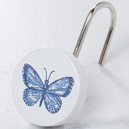 Lavender Luster Butterfly Valance or Shower Hooks Set of 12