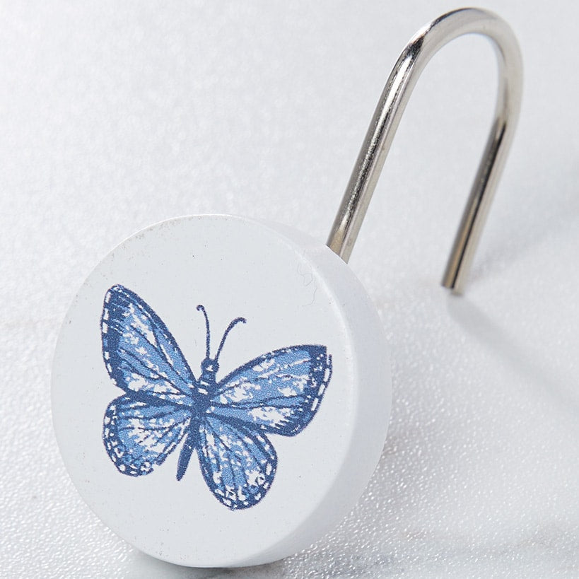 Lavender Luster Butterfly Valance or Shower Hooks Set of 12