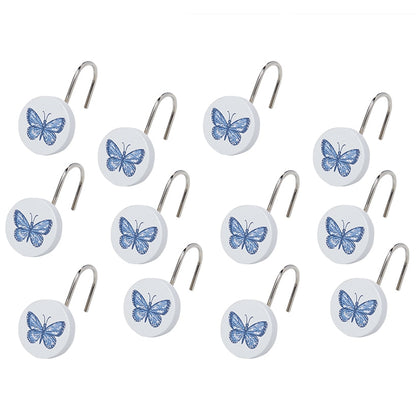 Lavender Luster Butterfly Valance or Shower Hooks Set of 12