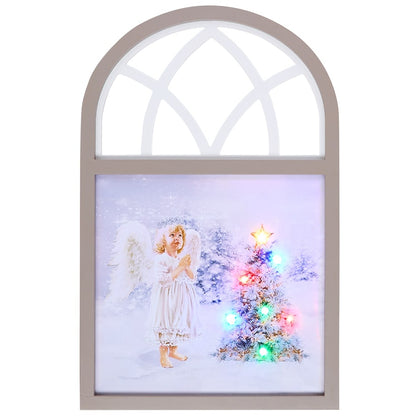 Christmas Framed Lighted Angel Wall Art - Battery Operated