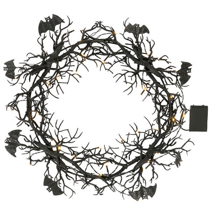 Lighted Bat Wreath