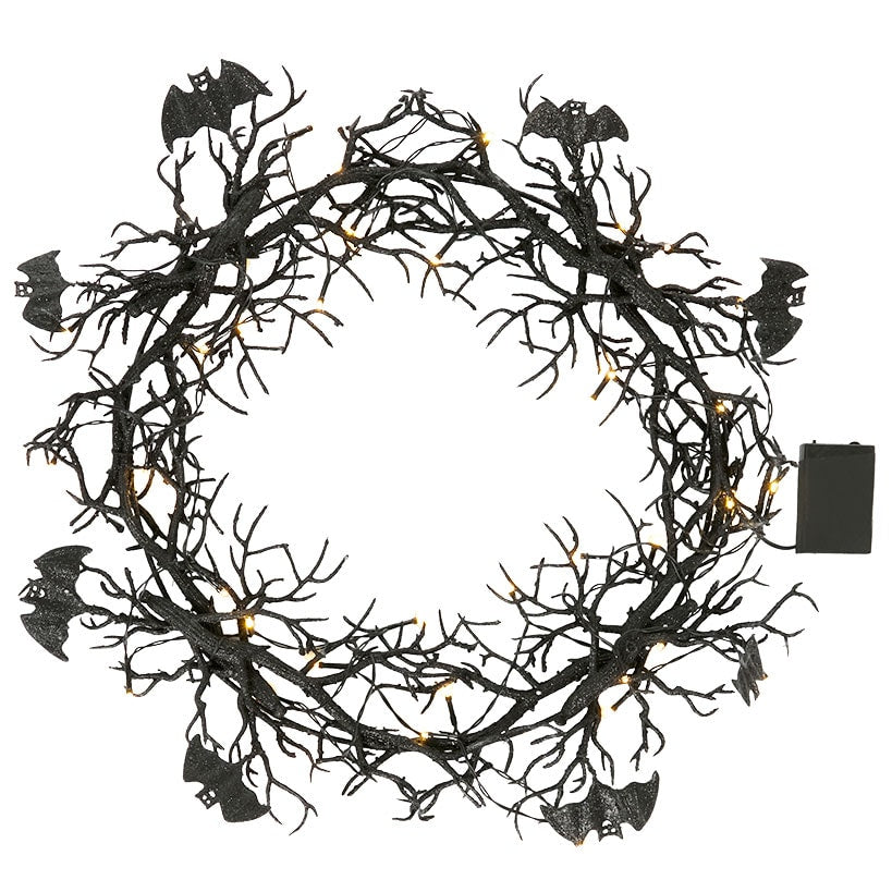 Lighted Bat Wreath