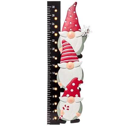 Christmas Lighted Stacked Gnome Snow Gauge
