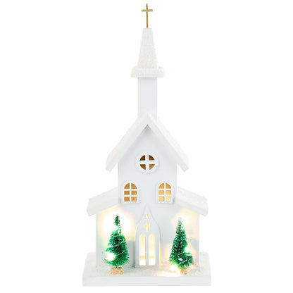 Lighted Country Church Decor
