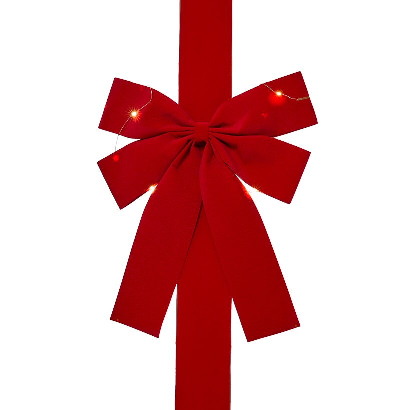 Lighted Christmas Door Bow with Remote#select-color_red