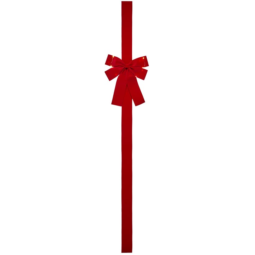 Lighted Christmas Door Bow with Remote