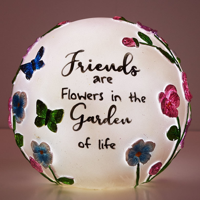 Lighted Ball Décor With Sentiment - Dream Big, Friends, or Sunshine#select-globe_friends