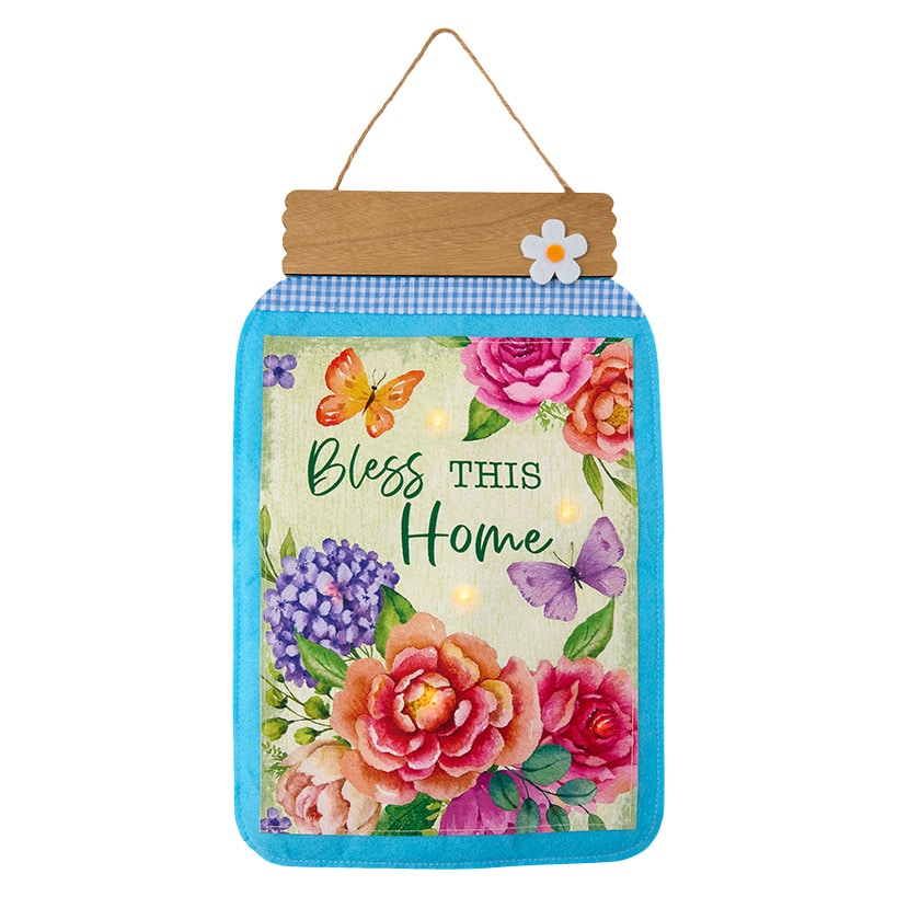 Charming Lighted Mason Jar Wall Decor Butterfly Or Hummingbird