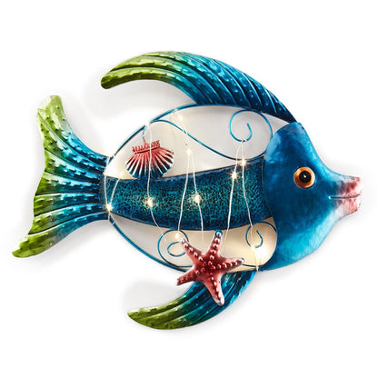 Lighted Metal Sealife Wall Hanging